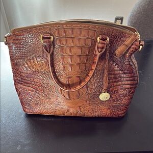 Brahmin Tan Crocodile Embossed Tote